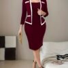 Women’s 2-Piece Set – Elegant Cardigan & Fitted Dress