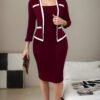 Women’s 2-Piece Set – Elegant Cardigan & Fitted Dress