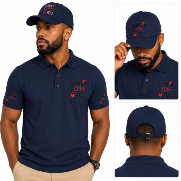 Daddy I Love You Embroidered Polo Shirt