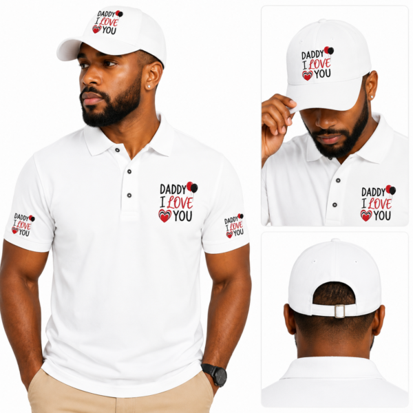 Daddy I Love You Embroidered Polo Shirt