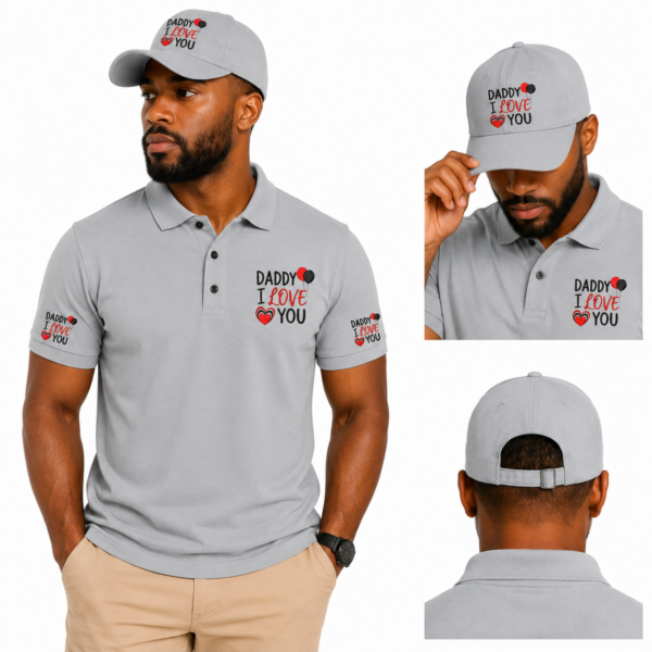 Daddy I Love You Embroidered Polo Shirt
