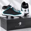 Men’s Premium Basketball Sneakers – Black, White & Turquoise Athletic Shoes